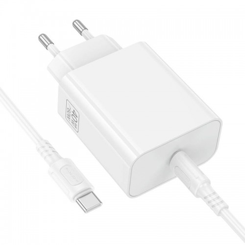 МЗП Borofone BA109A Star PD40W (1USB-C) + кабель Type-C to Type-C White