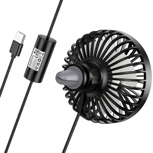 Вентилятор автомобільний Borofone DBF11 three speed (USB-A) Black