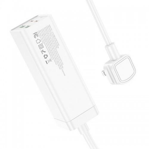 Удлинитель Hoco AC10A Talent PD65W+QC3.0 (2USB-A/2C/1xSocket) (1.5m) White