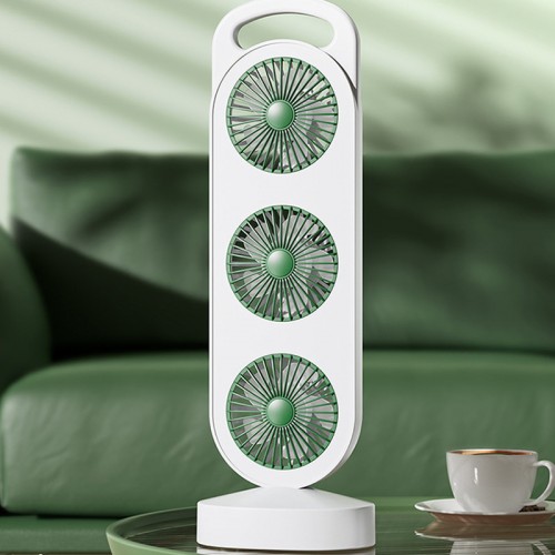 Настольный вентилятор Three Head Fan 1200 mAh Green