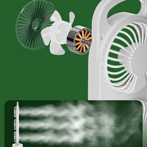 Настольный вентилятор Three Head Fan 1200 mAh Green