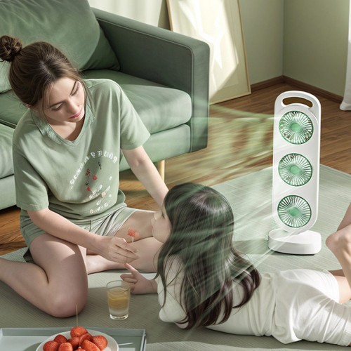 Настольный вентилятор Three Head Fan 1200 mAh Green