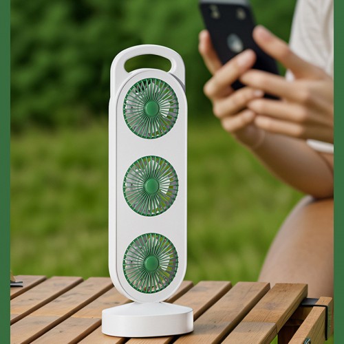 Настольный вентилятор Three Head Fan 1200 mAh Green