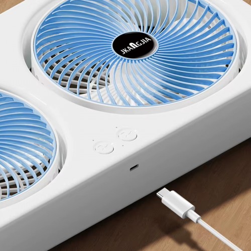 Настольный вентилятор F105 Dual-Fan Design 1800mAh Blue