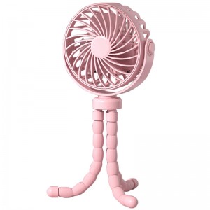 Портативний вентилятор з гнучкими ніжками для кріплення Q2 Octopus 500mAh Pink