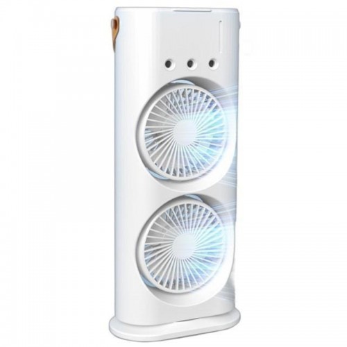 Настільний вентилятор F12 Spray Dual-Fan 2in1 з водяним охолодженням 1800mAh White