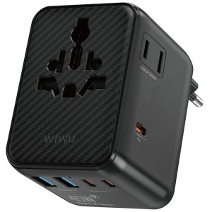 Сетевой универсальный переходник WIWU UA010 Warrior GaN 45W + 2USB-A/3C Black