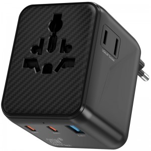 Сетевой универсальный переходник WIWU UA011 Warrior GaN 25W + 1USB-A/2C Black