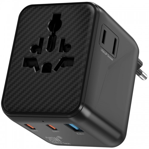 Сетевой универсальный переходник WIWU UA011 Warrior GaN 25W + 1USB-A/2C Black