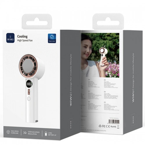 Портативный вентилятор WIWU FS016 Cooling High Speed с охлаждающей пластиной White