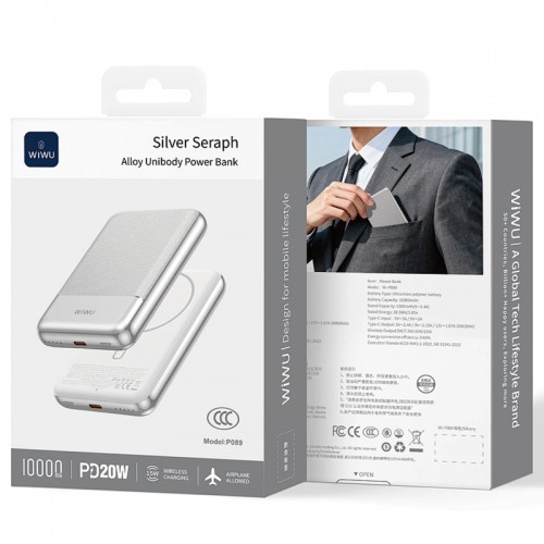 Пауэрбанк MagSafe Wiwu P089 Seraph 10000mAh PD20W Silver