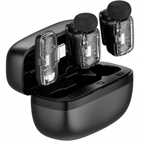 Петличный беспроводной микрофон WIWU WM008 Dual-mic ANC Type-C Black