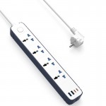 Мережевий подовжувач універсальний  WIWU S007 Power Strip PD20W (4 розетки 2 Type-C 2 USB) (2m) White