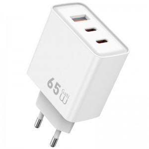 Сетевое зарядное устройство WIWU G005 Essen PD65W+QC3.0 GaN (1USB-A/2C) White