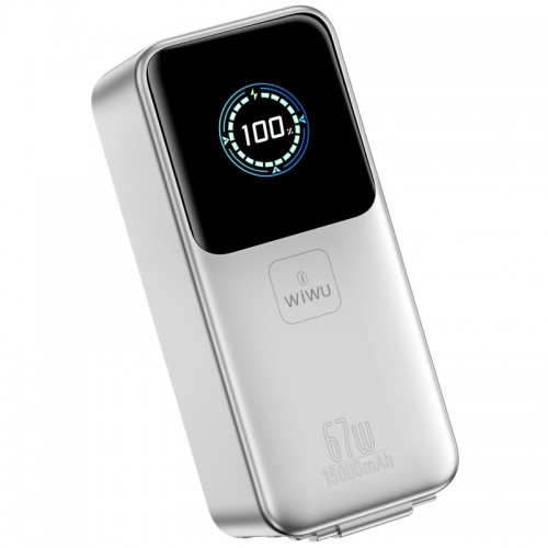 Повербанк 67W WIWU PM501 15000mAh Power Mega з кабелем Type-C Silver