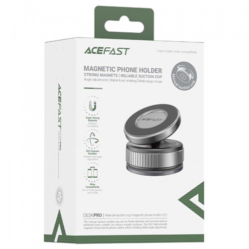 Магнітний автотримач для телефону Acefast E33 neck-hanging vacum Black