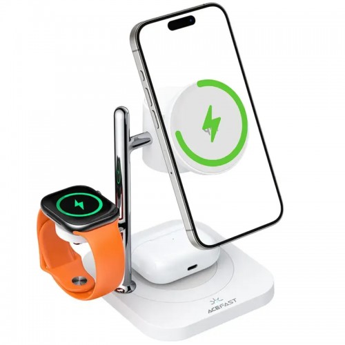 Беспроводное зарядное устройство Acefast E39 настольная станция 4 в 1 Qi2 32.5W White