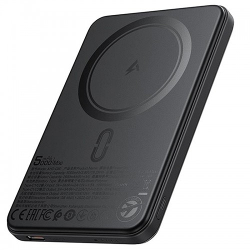Ультратонкий павербанк MagSafe Acefast M30 PD20W 5000 mAh с кабелем Type-C Black