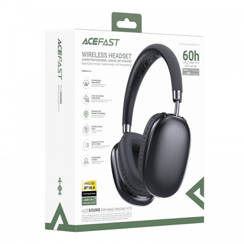 Накладные беспроводные Bluetooth наушники Acefast H13 Black