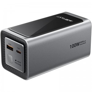 Повербанк для ноутбука 100W Acefast M33 20000mAh с кабелем Type-C Metal gray