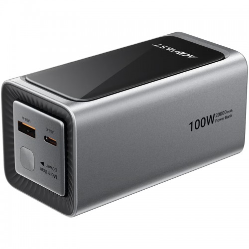 Повербанк для ноутбука 100W Acefast M33 20000mAh с кабелем Type-C Metal gray