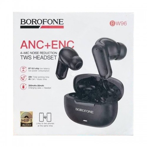 Беспроводные Bluetooth наушники TWS Borofone BW96 Mellow ANC+ENC Black