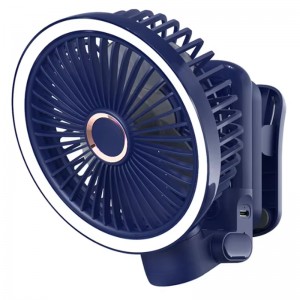 Портативний вентилятор GF12 з затискачем+LED 5400mAh Blue