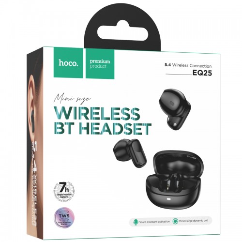 Беспроводные Bluetooth наушники TWS Hoco EQ25 Unimpeded Midnight Black