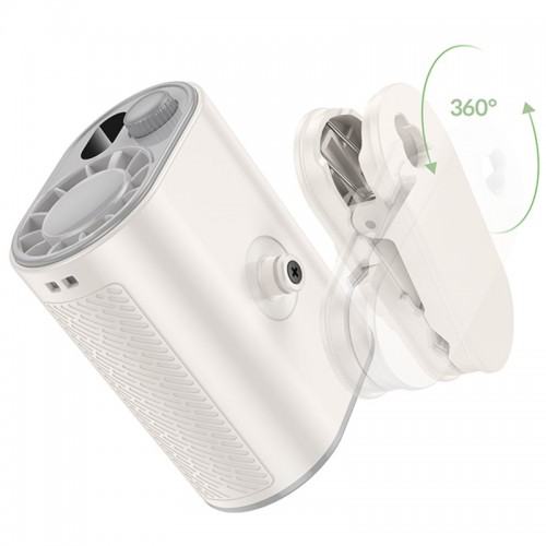 Портативный вентилятор Hoco HX609 3600 mAh с клипсой White