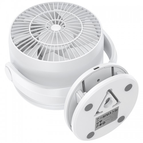 Портативный вентилятор Hoco HX608 3600 mAh с клипсой White