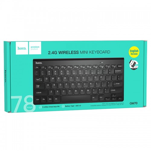 Клавіатура бездротова Hoco GM70 Dragon mini 2.4G (UA розкладка) Black