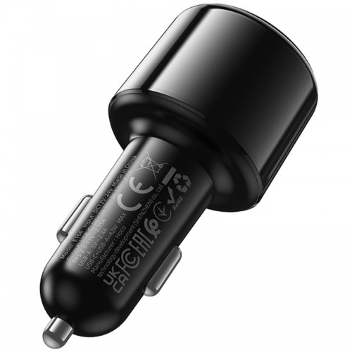 Автомобильное зарядное устройство FM модулятор Hoco E166 Path PD42W+QC3.0 (1USB-A/1C) Black