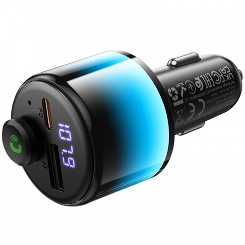 Автомобильное зарядное устройство FM модулятор Hoco E166 Path PD42W+QC3.0 (1USB-A/1C) Black
