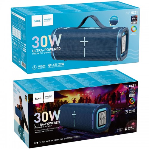Портативна Bluetooth Колонка Hoco HC51 20W Soul Blue