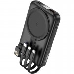 Повербанк MagSafe Hoco J135 Rico 22.5W+PD20W 10000mAh с 4 кабелями и держателем Black
