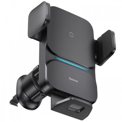 Автодержатель с автозажимом и беспроводной зарядкой Baseus Wisdom Auto Alignment (QI 15W) (Air Outlet base) (CGZX000001) Black