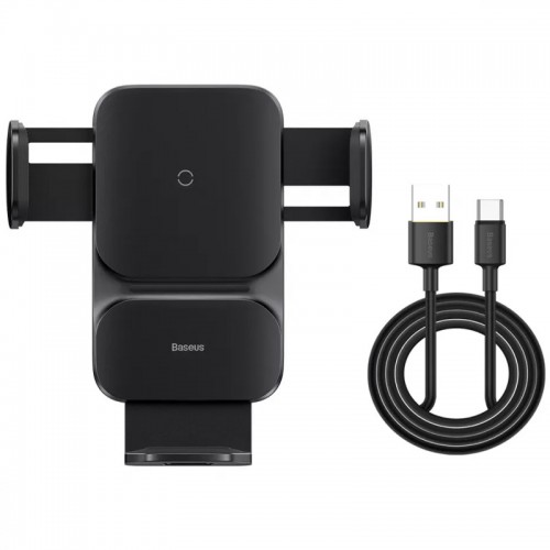 Автодержатель с автозажимом и беспроводной зарядкой Baseus Wisdom Auto Alignment (QI 15W) (Air Outlet base) (CGZX000001) Black