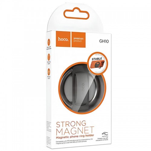 Магнітне кільце-тримач Hoco GH10 Magic Metal grey