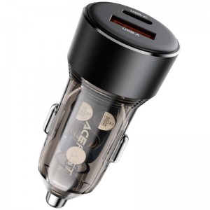 Автомобильное зарядное устройство Acefast B12 PD30W+QC3.0 total 60W (1USB-A/1C) Black