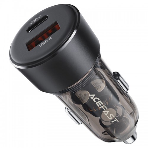 Автомобильное зарядное устройство Acefast B12 PD30W+QC3.0 total 60W (1USB-A/1C) Black