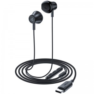 Наушники проводные вкладыши Acefast L2 (Type-C/1.2m) с микрофоном и управлением Black
