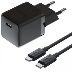 Сетевое зарядное устройство Baseus Palm Fast Charger 20W (1USB-C) + кабель Type-C to Type-C (P10111602) Cluster Black