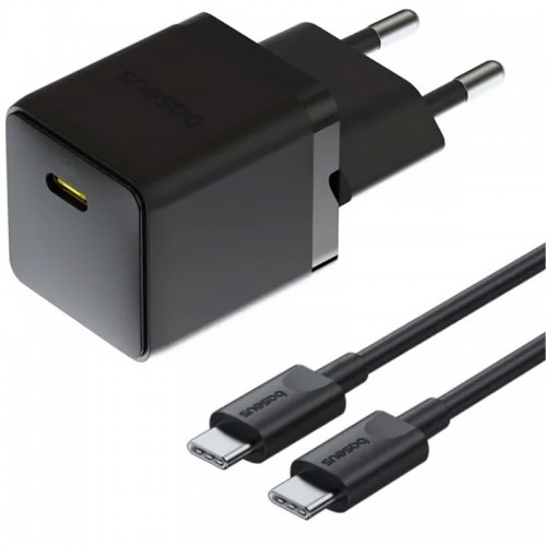 Сетевое зарядное устройство Baseus Palm Fast Charger 20W (1USB-C) + кабель Type-C to Type-C (P10111602) Cluster Black