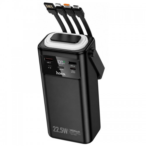Повербанк Hoco EJ65 High 30000mAh 22.5W+PD20W з кабелями та ліхтариком Black