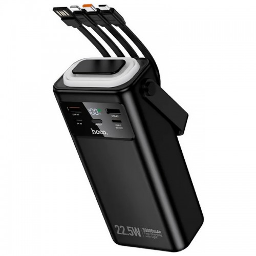 Повербанк Hoco EJ65 High 30000mAh 22.5W+PD20W з кабелями та ліхтариком Black
