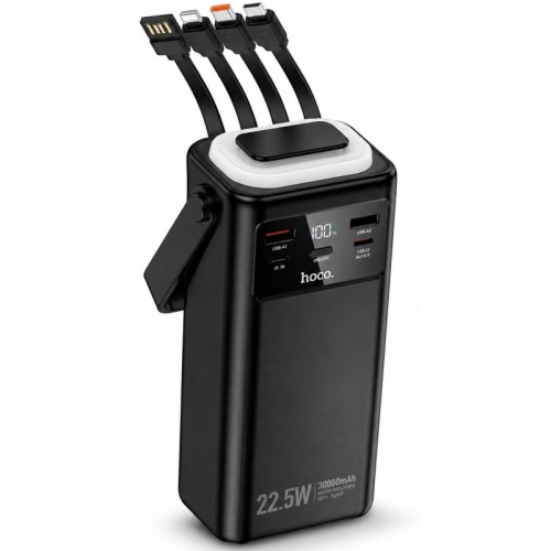 Повербанк Hoco EJ65 High 30000mAh 22.5W+PD20W з кабелями та ліхтариком Black